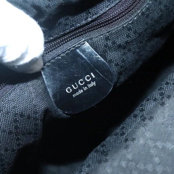 GUCCI Bamboo Hand Bag Nylon 2way Black Silver 002 2058 0508 5 Auth 138391 - Picture 11 of 16